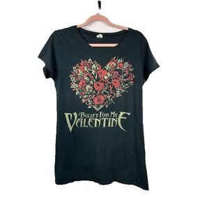 Vintage Bullet For My Valentine T-Shirt Heart Roses Y2K Emo Mall Goth Cyber Core